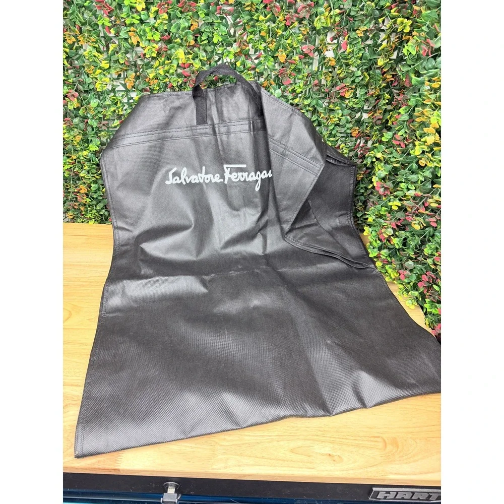 Salvatore Ferragamo Black Garment Bag Zippered Suit Cover with Handles Logo